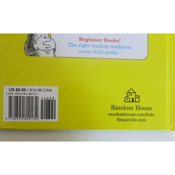 DR SEUSS One Fish Two Fish Red Fish Blue Fish Book Beginning Books 1960/1988 - Picture 3 of 8